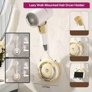 Lazy Wall-Mounted Hair Dryer Holder