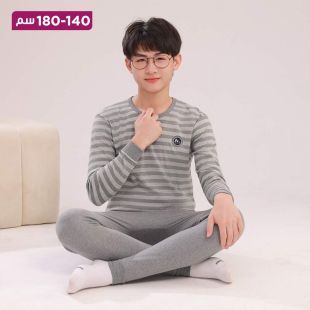 بيجامة نوم قطنية بأكمام طويلة للأطفال