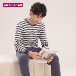 بيجامة نوم قطنية بأكمام طويلة للأطفال