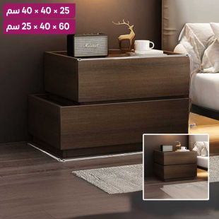 طاولة سرير جانبية من خشب MDF مع درج - 1 حبة قابلة للتجميع