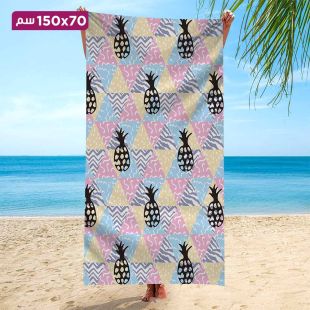 منشفة شاطئ منقوشة سريعة الجفاف - 70 × 150 سم