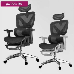 كرسي مكتب من قماش شبكي مع وسادة مجوفة ومسند للقدمين 130 × 70 سم