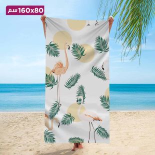 منشفة شاطئ منقوشة سريعة الجفاف - 80 × 160 سم