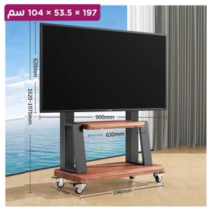 قاعدة تلفزيون قابلة للتعديل مع عجلات و2 رف - 104 × 53.5 × 197 سم