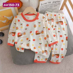 بيجاما صيفية قطن بتصميم Orange Deer للبنات