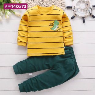 بيجاما قطن خريفي بتصميم Dragon Baby للأطفال