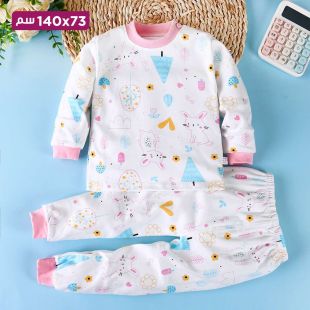 بيجاما قطن خريفي بتصميم Rice Rabbit للأطفال