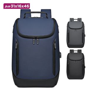 حقيبة ظهر رجالية كاجوال بمنفذ USB قياس 46 × 16 × 31 سم