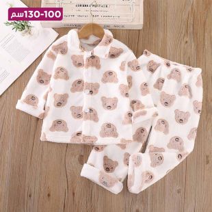 بيجامة فلانيل بتصميم Bear Head للبنات