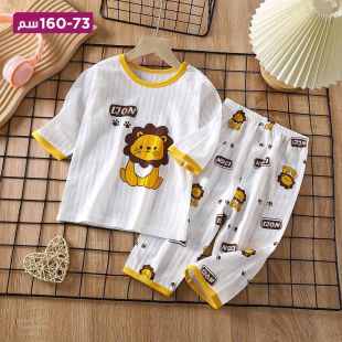 بيجاما قطن بأكمام بتصميم Big Lion للأطفال