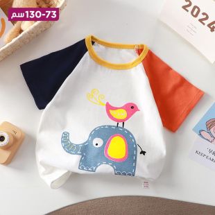 تيشيرت قطن نصف كم بتصميم Floral للأطفال