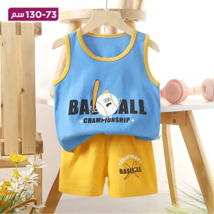 طقم قطعتين بتصميم Baseball Jersey للأطفال