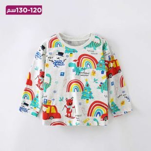 تيشرت قطن ولادي بأكمام طويلة بتصميم Festive Fun