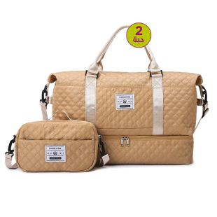 طقم 2 حقيبة سفر مطرزة بسعة كبيرة