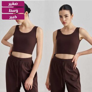 توب رياضي قصير مضلع للسيدات