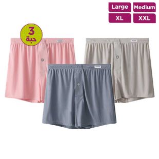 شورت داخلي بألوان متنوعة للرجال - 3 حبة