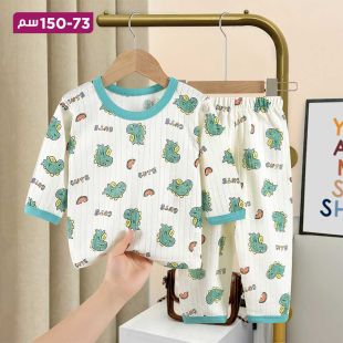 بيجاما صيفية قطن بتصميم Green Dinosaur للبنات