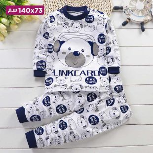 بيجاما قطن خريفي بتصميم Blue Headphones للأطفال