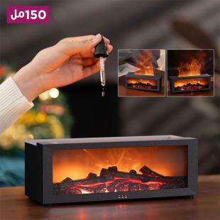 موزع زيوت عطرية بتأثير لهب المدفأة سعة 150 مل مع جهاز تحكم عن بُعد