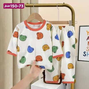بيجاما صيفية قطن بتصميم Colored Bear للبنات