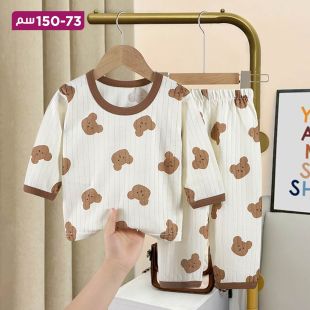 بيجاما صيفية قطن بتصميم Bear للبنات