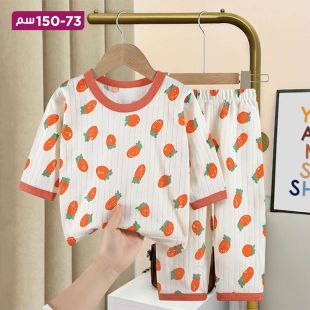بيجاما صيفية قطن بتصميم Flowers Carrot للبنات