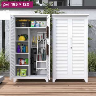 خزانة تخزين خارجية معدنية بأبواب شرائح