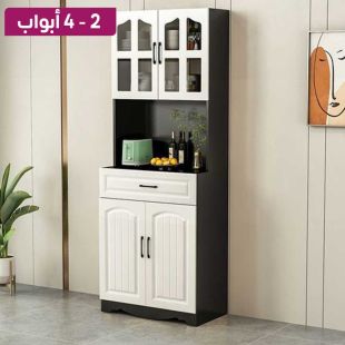 منظم خشبي عصري مع أبواب وأدراج