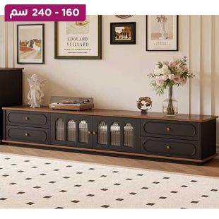 طاولة تلفزيون من الخشب المضغوط أرضية كلاسيكية مع 4 أدراج و2 باب