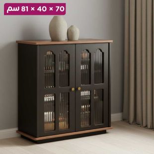 منظم خشبي بأبواب مزدوجة - 70 × 40 × 81 سم