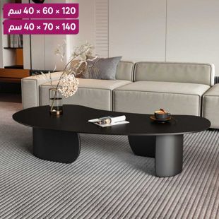 طاولة عصرية من الحجر الملبد بقاعدة معدنية