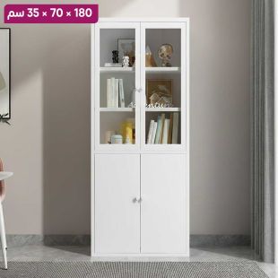 منظم معدني متعدد الطبقات مع أبواب مزدوجة - 180 × 70 × 35 سم