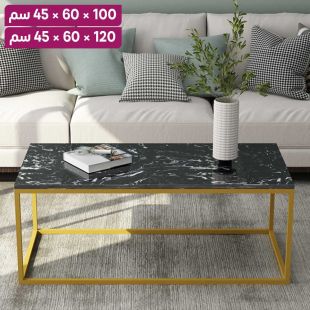 طاوله جانبية بسطح رخامي مع إطار معدني