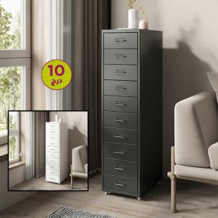 خزانة خشبية متحركة 10 أدراج