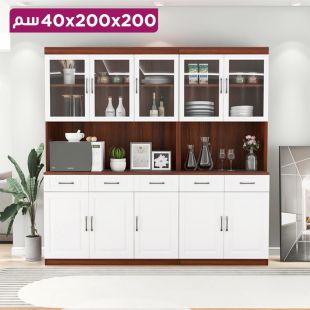 منظم مطبخ من الخشب المعالج مع 5 أدراج وأبواب - 200 × 200 × 40 سم