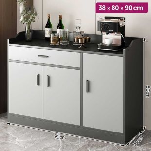 MDF Multifunction Cabinet with Doors and Drawer - 38 × 80 × 90 CM