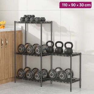 Double Multi Purpose Steel Rack 2 + 3 Layers - 110 × 90 × 30 cm