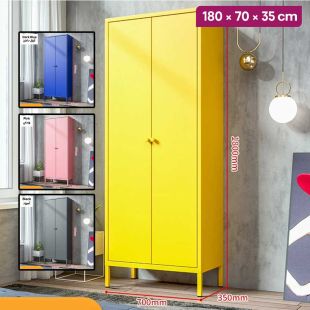 Multifunction Metal Cabinet with Double Doors - 180 × 70 × 35 cm