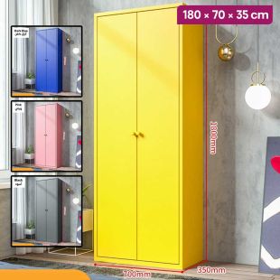 Metal Multifunction Cabinet with Double Doors - 180 × 70 × 35 cm