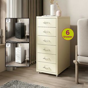 Wooden 6 Drawer Movable Cabinet