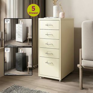 Wooden 5 Drawer Movable Cabinet