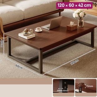 Grainboard Wood  Table with Steel Frame - 120 × 60 × 42 cm