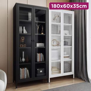 Metal Multifunction Cabinet with Double Doors - 180 × 60 × 35 cm