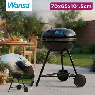 Charcoal Grill with Wheels 70x65x101.5cm by Wansa