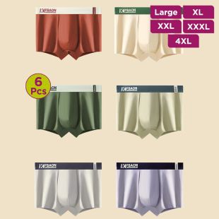 Pure Cotton Mid-Waist Underwear Assorted Colors for Men - 6Pcs