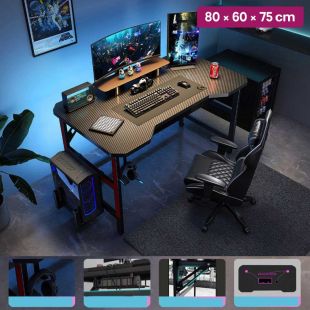 MDF Video Gaming Table with Steel Frame 80 × 60 × 75 cm