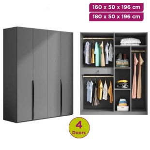 IRONRIDGE HDF Wood Wardrobe 4 Doors