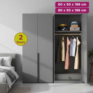 IRONRIDGE HDF Wood Wardrobe 2 Doors