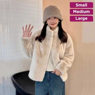 Short Fur Jacket with Collar For Women
