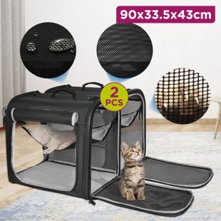 Portable Pet House with Storage Bag and Foldable Bowl - 2Pcs